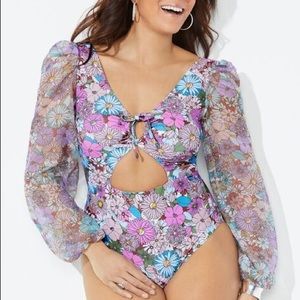 Gabi Fresh x Swimsuits For All Chiffon Sleeve One Piece
